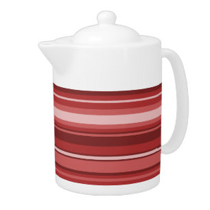 Red stripes teapot