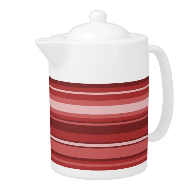 Red stripes teapot (Right)