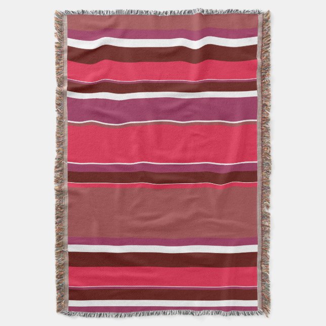 Red stripes throw blanket (Front Vertical)