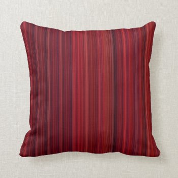 Red Stripes Throw Pillow by BamalamArt at Zazzle
