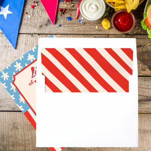 Red Stripes White & Blue Family Barbecue Envelope Liner