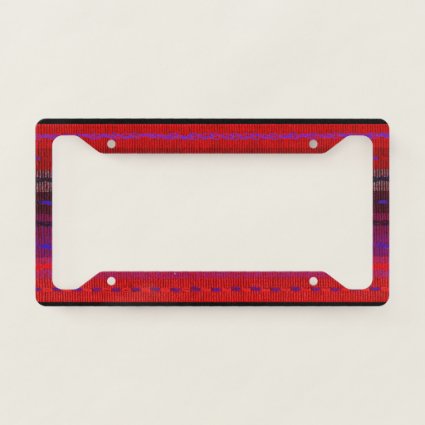 Red Stripes Woven Look  License Plate Frame