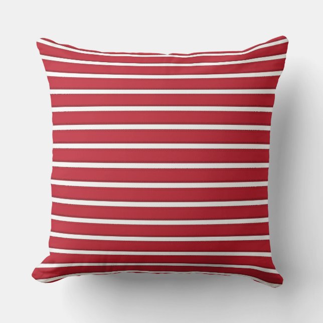 red strips throw pillow (Front)