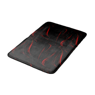 Red strokes waved in black background. bath mat