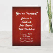 Red Stucco Birthday Invitation Instant Download