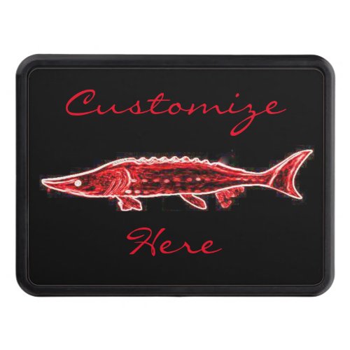 red sturgeon black Thunder_Cove Trailer Hitch Cover