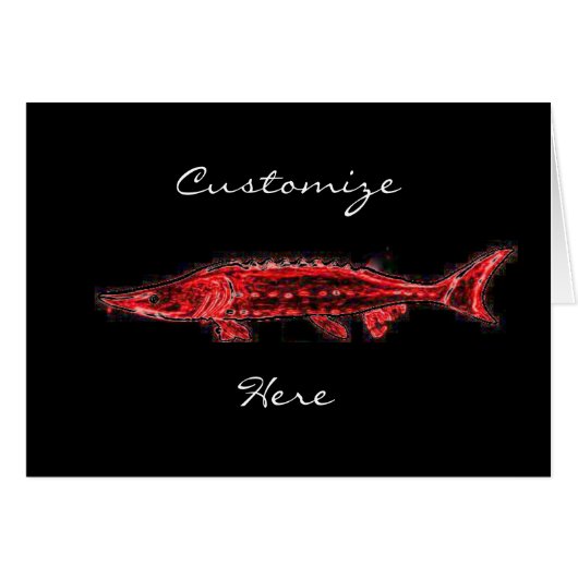 red sturgeon on black cards (Front Horizontal)