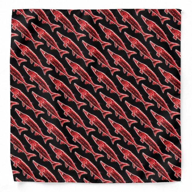 Red  sturgeon school swimming bandana (Front)