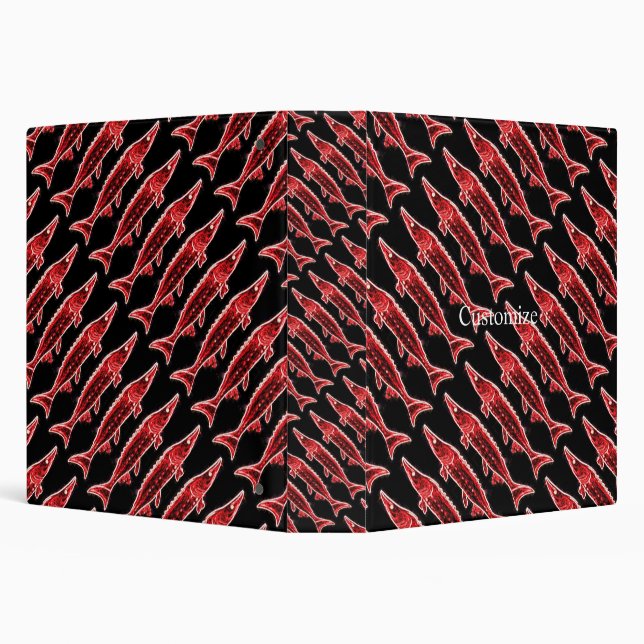 red sturgeon swimming 3 ring binder (Background)