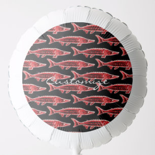 red sturgeon swimming balloon