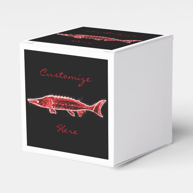 red sturgeon underwater black favor boxes (Front Side)