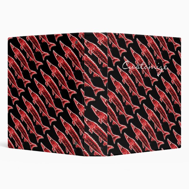 red sturgeons surfacing Thunder_Cove 3 Ring Binder (Background)