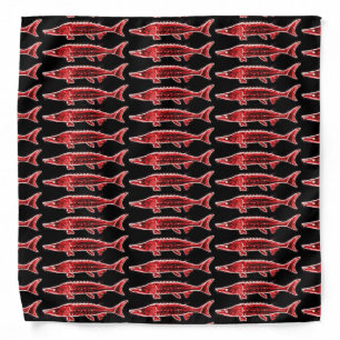 red sturgeons swimming bandana
