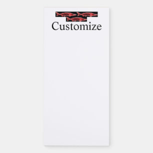 red sturgeons swimming magnetic notepad