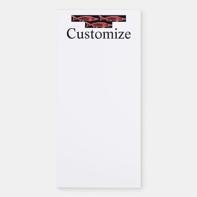 red sturgeons swimming  magnetic notepad (Front)