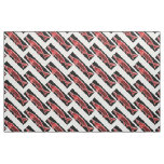 red sturgeons zigzag black/white pattern fabric