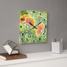 Red Styalised Christmas tree flowers