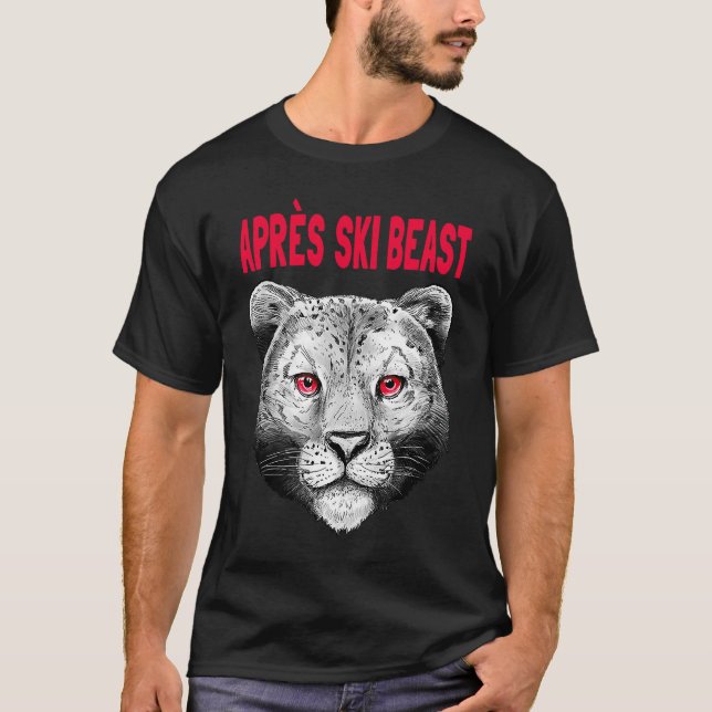 Red Style Apres Ski Snow Leopard T-Shirt (Front)