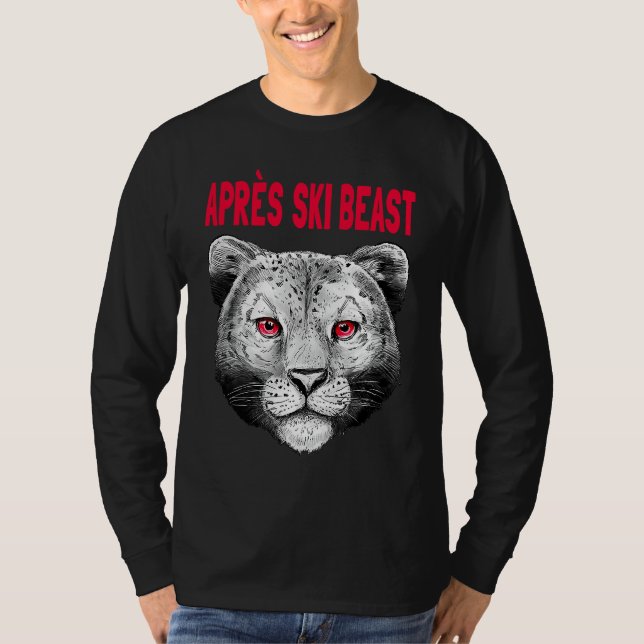 Red Style Apres Ski Snow Leopard T-Shirt (Front)