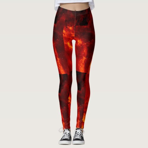 Red style leggings