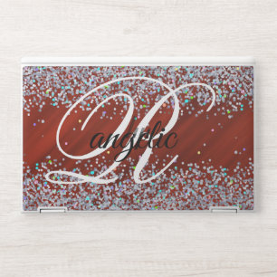 Red stylisGlitter Monogram HP EliteBook X360 1030  Laptop Skin