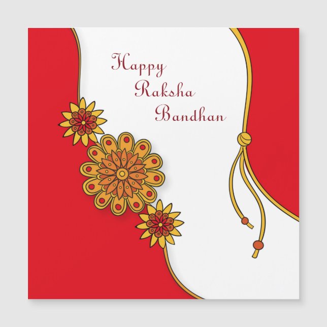 Red Stylized Happy Raksha Bandhan (Front)