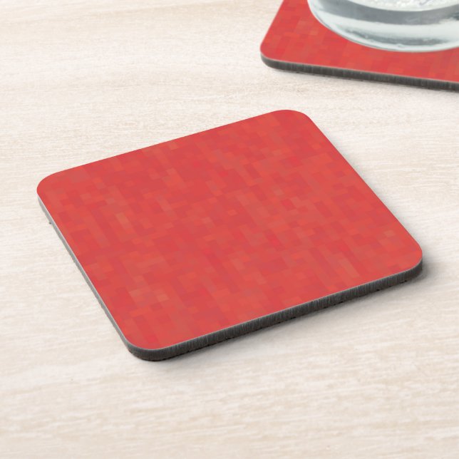 Red subtle minimalist, elegant modern pattern beverage coaster (Left Side)