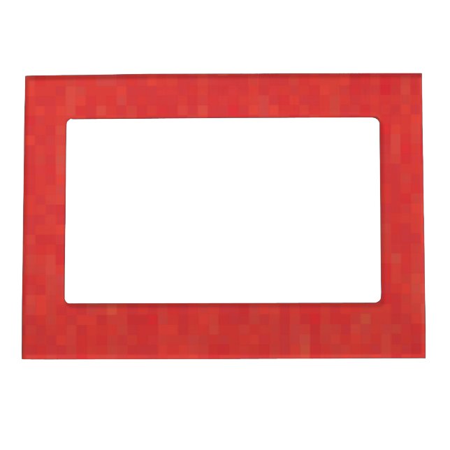 Red subtle minimalist, elegant pattern photo magnetic frame (Front)
