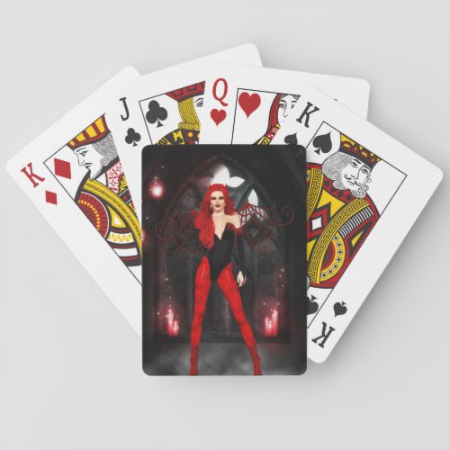 Red Succubus Playing Cards