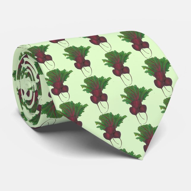 Red Sugar Beet Bunch Garden Vegetable Vegan Foodie Tie (Rolled)