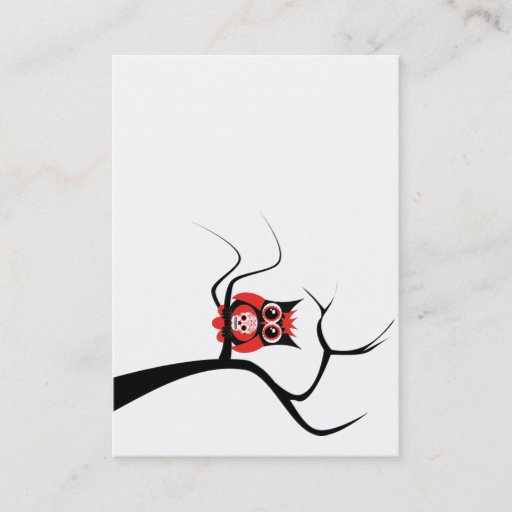 Customizable Red Sugar Skull Owl in Tree Business Card