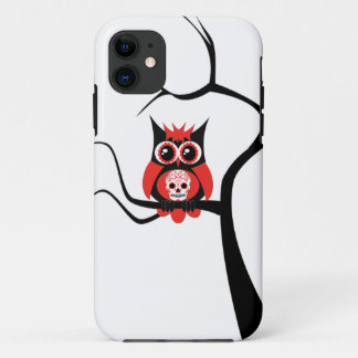 Red Sugar Skull Owl in Tree iPhone 5 Case
