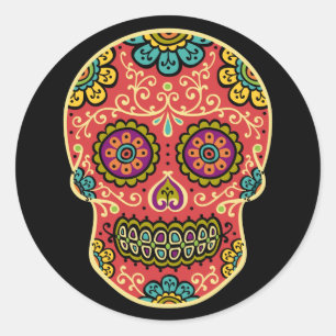 Red Sugar Skull Sticker