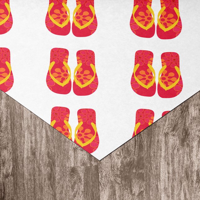 Red Summer Beach Party Flip Flops Gift Tissue Paper (Creator Uploaded)