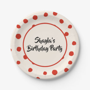 Red Summer Dots Paper Plates