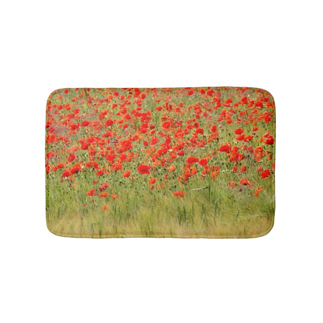 red summer flower bathroom mat (Front)