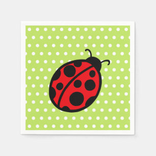 Red Summer Ladybug Picnic Party Napkins