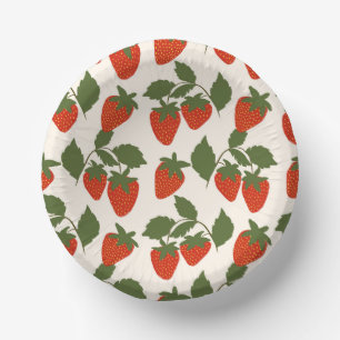 Red Summer Strawberry Paper Bowls