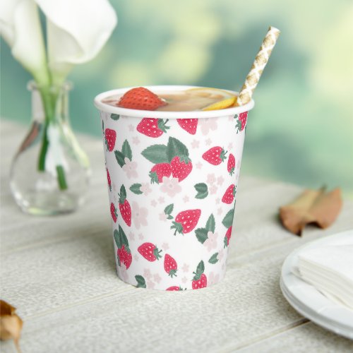 Red Summer Strawberry Paper Cups