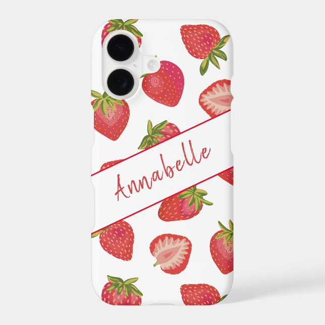 Red Summer Strawberry Pattern Case-Mate iPhone Case (Back)