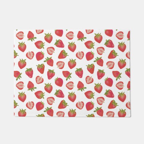 Red Summer Strawberry Pattern Doormat