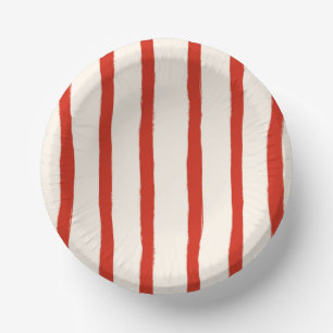  Red Summer Stripes Paper Bowls