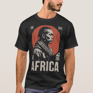 Red Sun African Portrait | Cultural Heritage Art T-Shirt