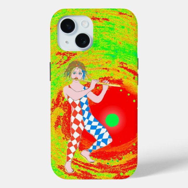 Red sun and a jester art  Case-Mate iPhone case (Back)