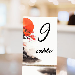 Red Sun and Old Sakura Table Number