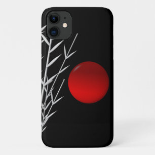 Red sun black white zen iPhone 11 case