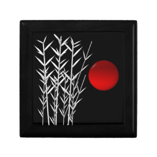 Red sun black white zen keepsake box