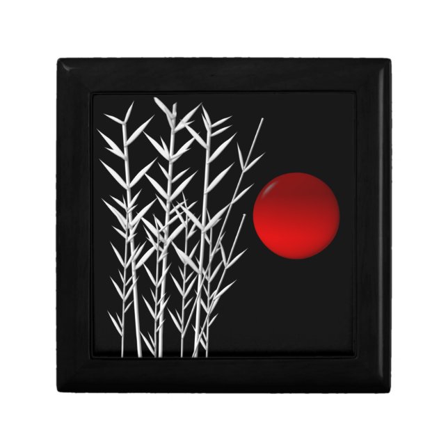 Red sun black white zen keepsake box (Front)