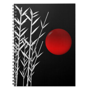 Red sun black white zen notebook