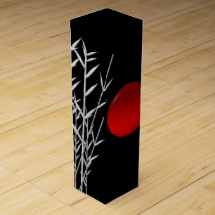 Red sun black white zen wine gift box